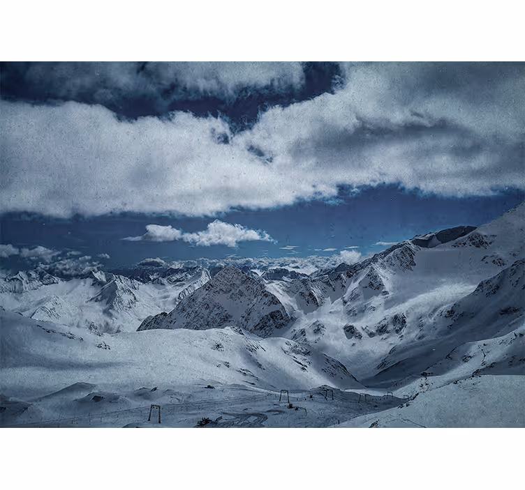 Mountain wall mural snow-capped peaks - TenStickers