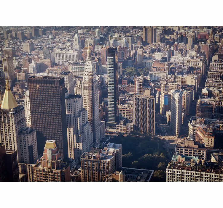 City wall mural urban view - TenStickers