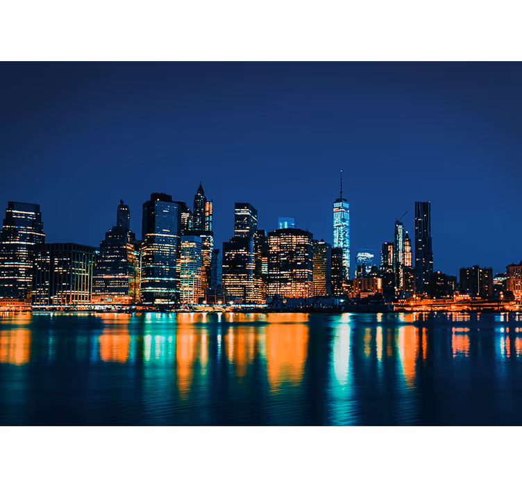 New york wall mural new york skyline at night - TenStickers