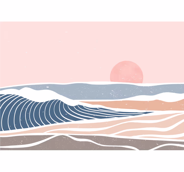 Nature wall mural serene coastal scene - TenStickers