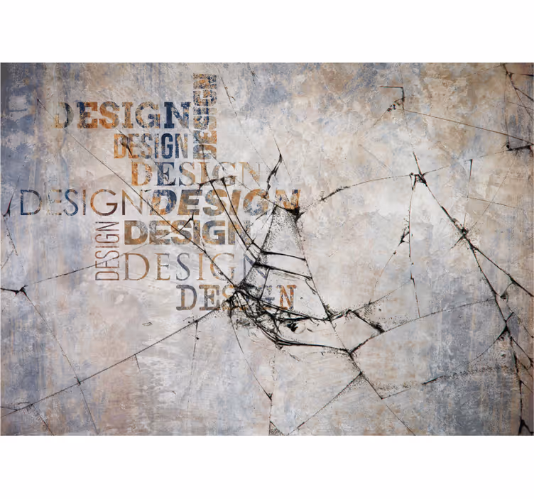 Abstract wall mural with abstract typography - TenStickers