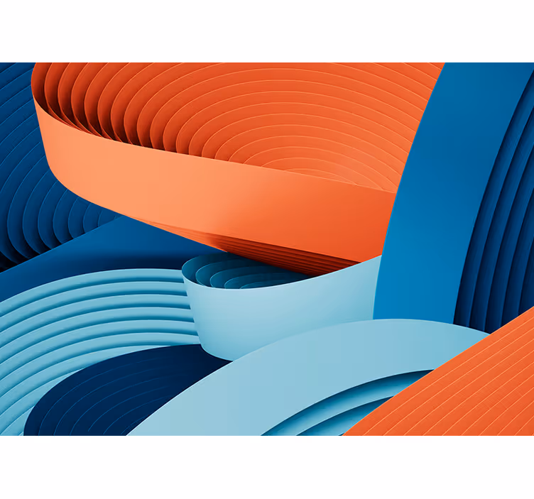 Abstract wall mural with lively paper layers - TenStickers
