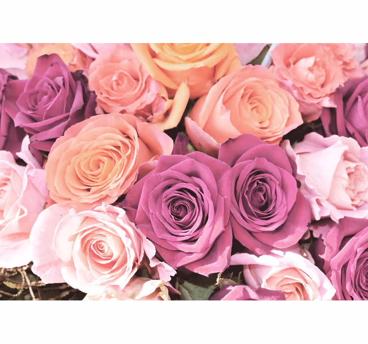 Flower mural rose bouquet closeup - TenStickers