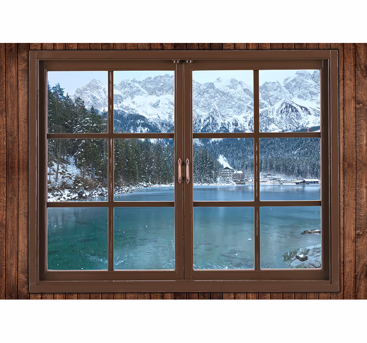Landscape mural icy peak view - TenStickers