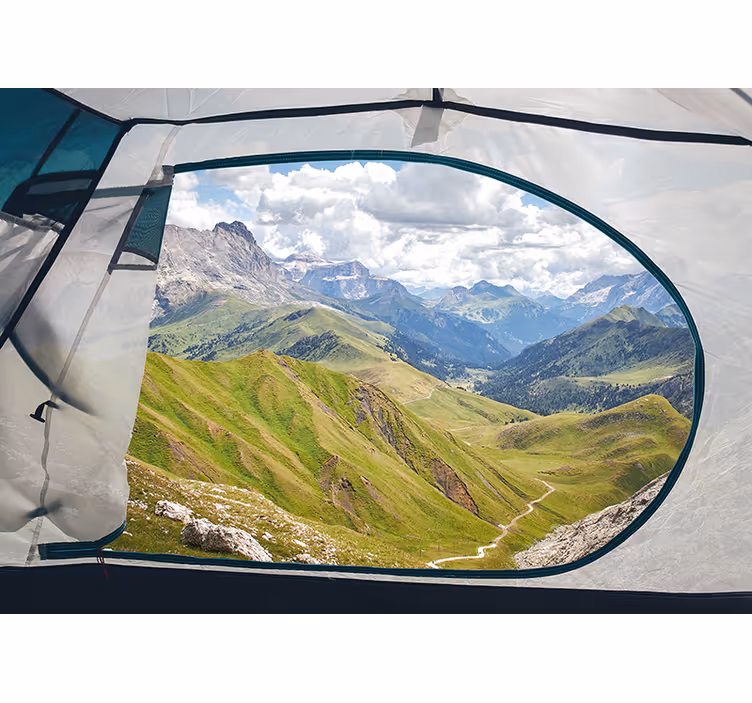 Landscape mural verdant mountain view - TenStickers