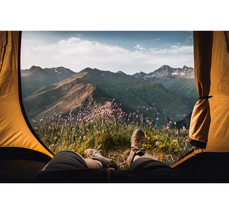 Landscape mural mountain view serenity - TenStickers