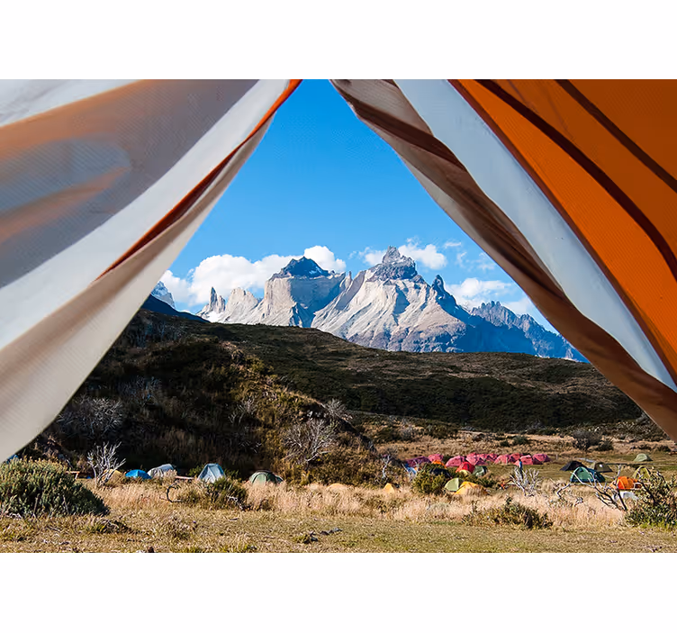 Landscape mural mountain view canvas - TenStickers