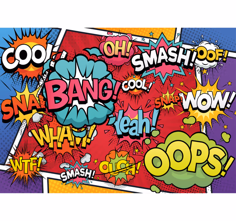 Urban wall mural with comic sound effects - TenStickers