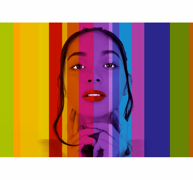Painting mural colorful portrait - TenStickers