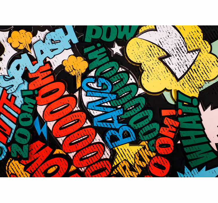 Urban wall mural comic book sounds - TenStickers