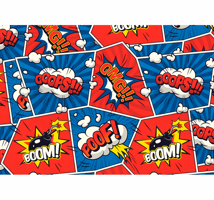 Urban wall mural comic speech bubbles design - TenStickers