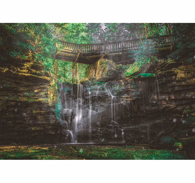 Landscape mural scenic waterfall view - TenStickers