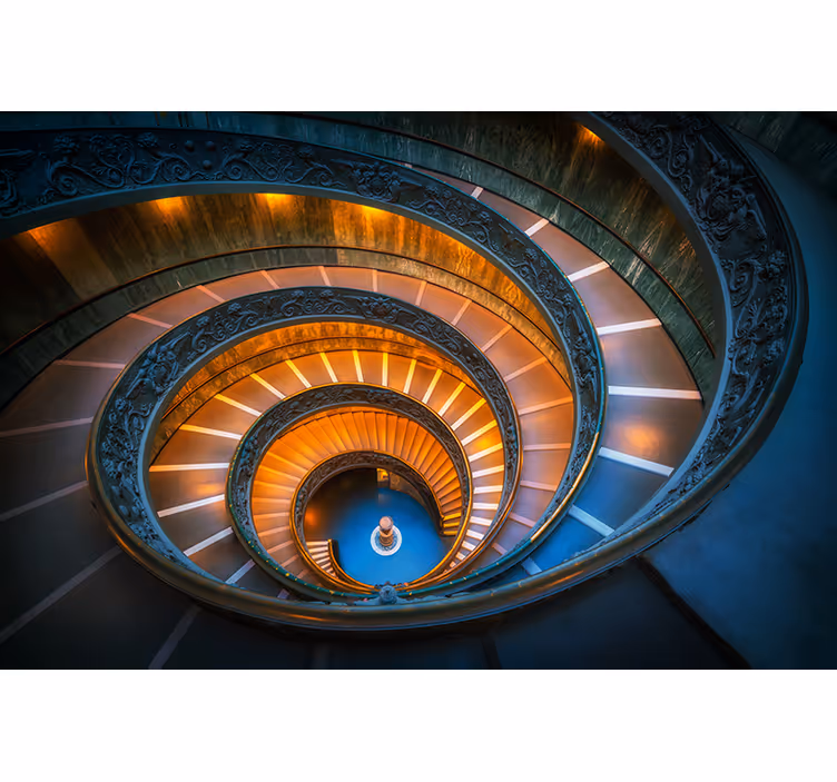 Landscape mural spiral staircase lighting - TenStickers