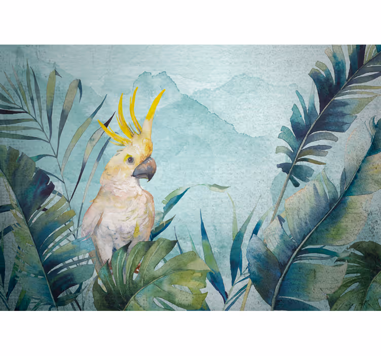 Animal mural cockatoo in foliage - TenStickers