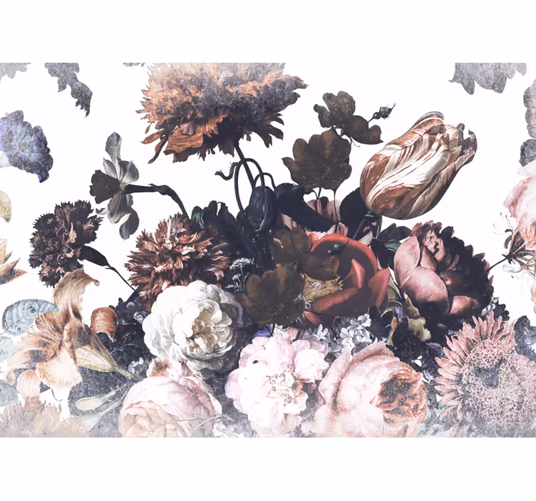 Flower mural floral arrangement design - TenStickers