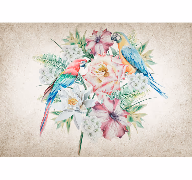 Animal mural colorful tropical birds - TenStickers
