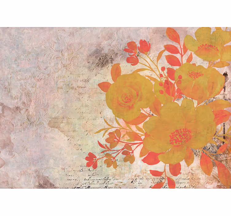 Flower mural yellow floral arrangement - TenStickers