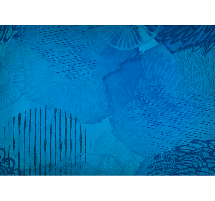 Abstract wall mural blue textured designs - TenStickers