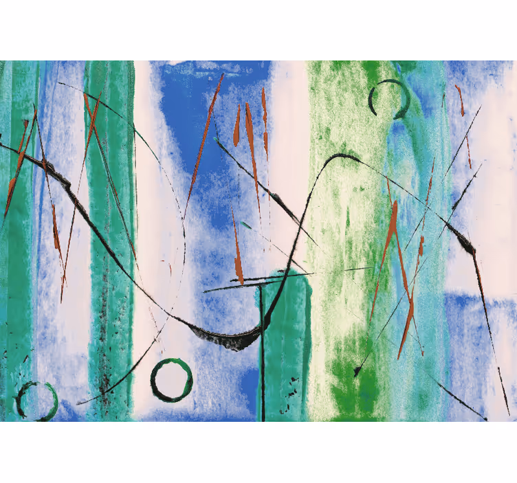 Abstract wall mural with energetic line patterns - TenStickers