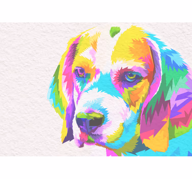 Animal mural colorful dog portrait - TenStickers