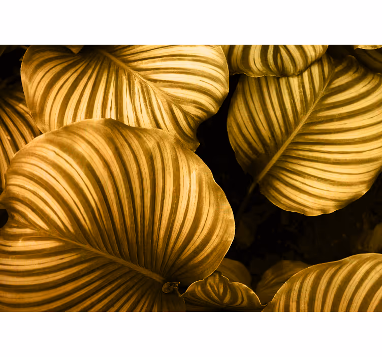 Wall mural golden leaves patterns - TenStickers