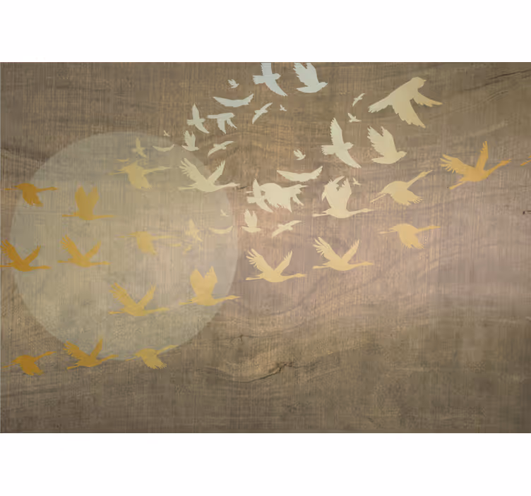 Nature wall mural birds in flight - TenStickers