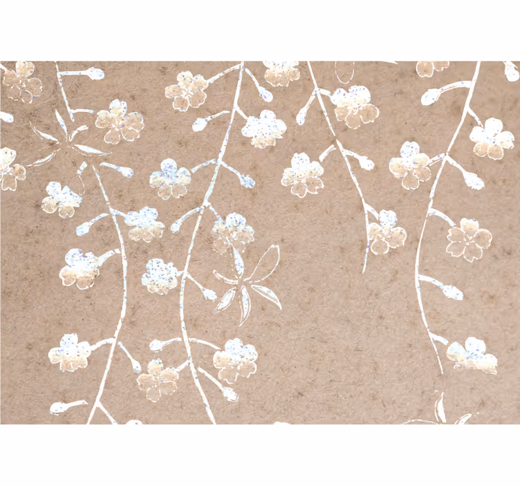 Flower mural with delicate floral branches - TenStickers