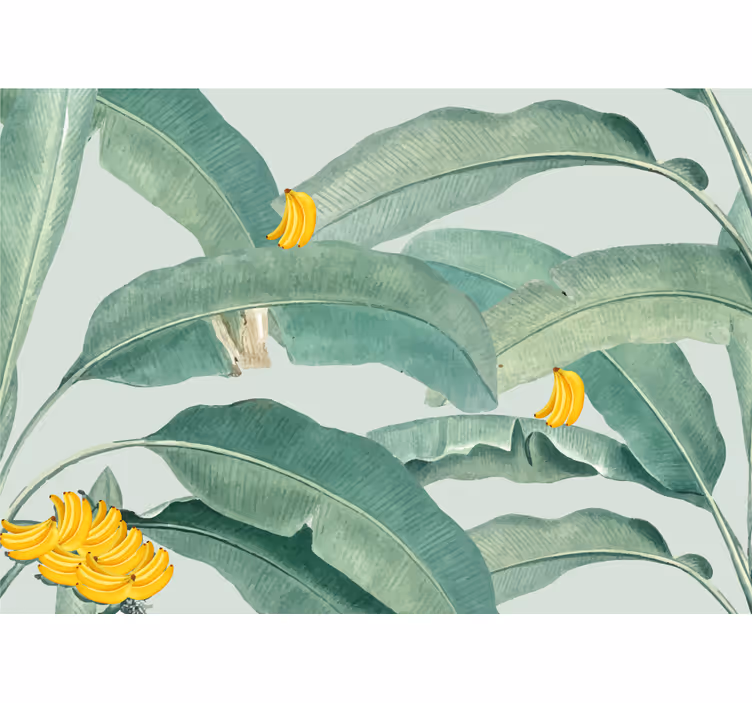 Wall mural tropical banana leaves design - TenStickers