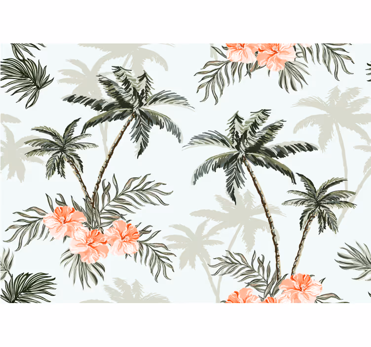 Nature wall mural tropical palm leaves - TenStickers