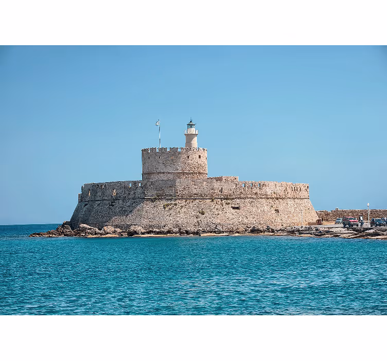 Rhodes lighthouse fortress wall mural - TenStickers