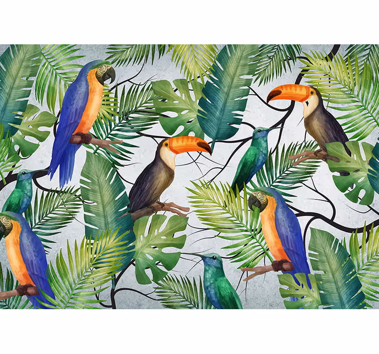 Animal mural tropical birds design - TenStickers