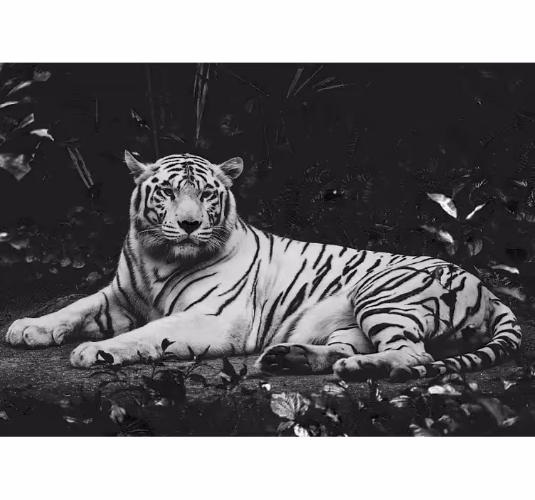 Animal mural noble white tiger - TenStickers
