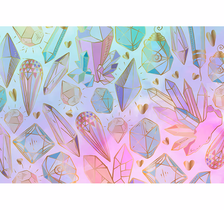 Painting mural geometric gemstones design - TenStickers