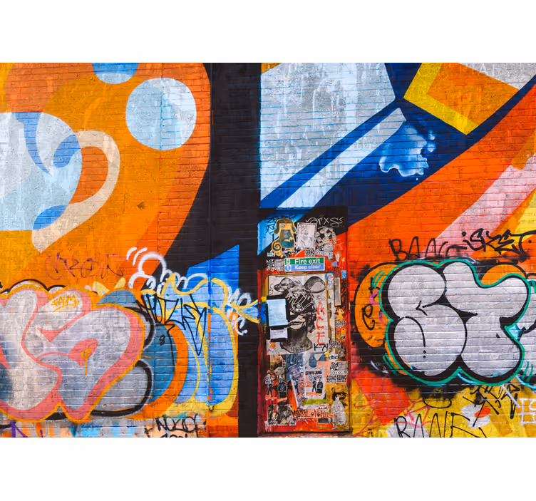 Urban wall mural vibrant city graffiti - TenStickers