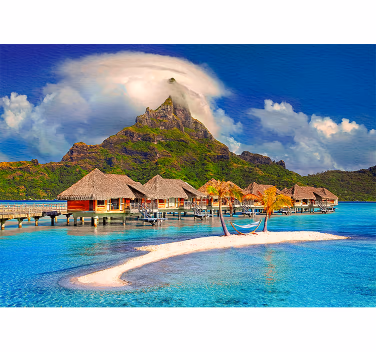 Landscape mural tropical island escape - TenStickers