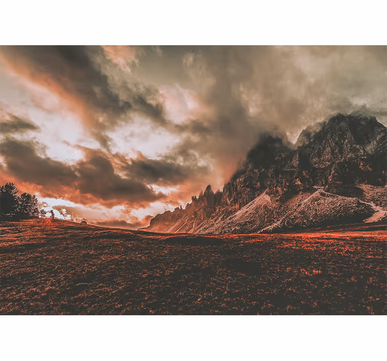 Landscape mural dramatic mountain scenery - TenStickers