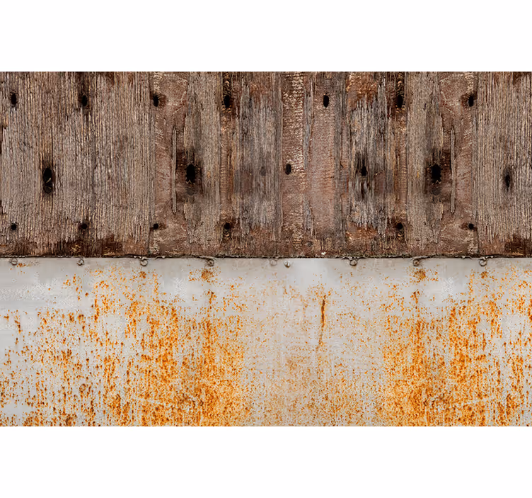 Metal and Wood Chipping wall mural - TenStickers