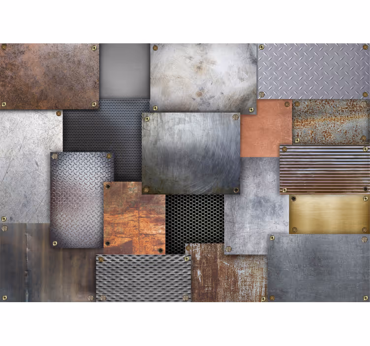 Industrial metallic steel  bathroom wall mural - TenStickers