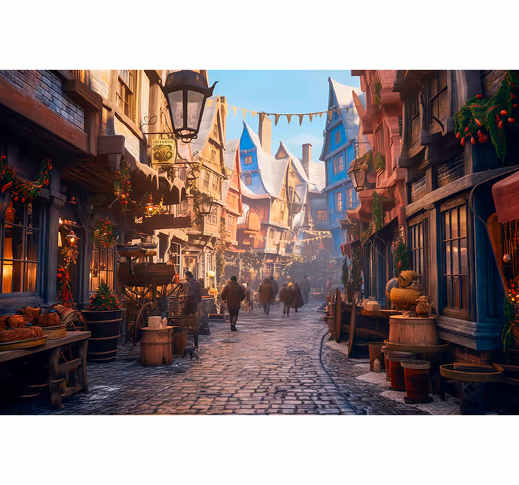 Magicians city fantasy wall mural - TenStickers