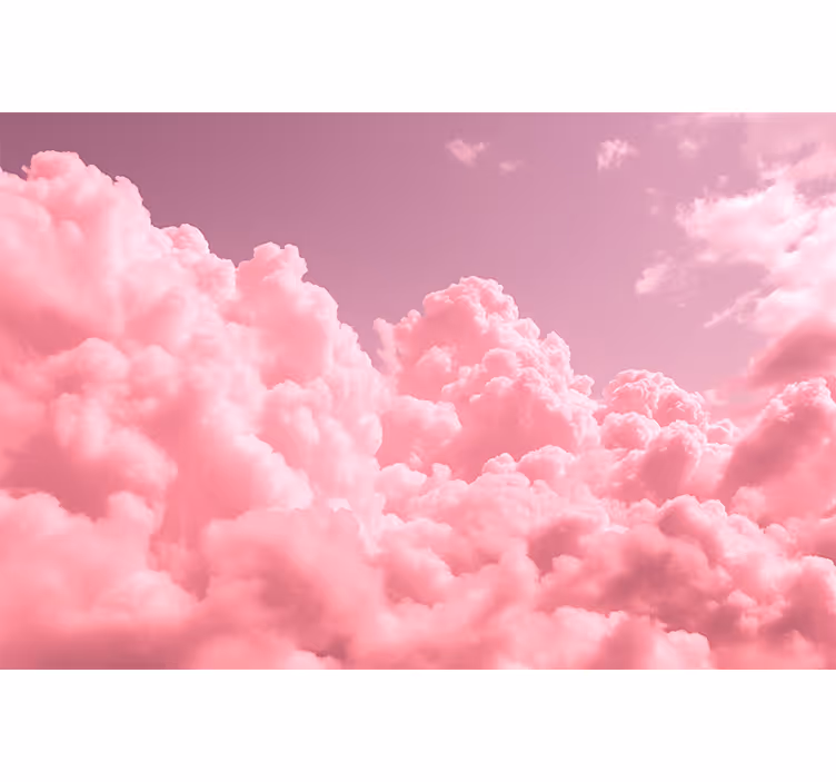 Pink fluffy clouds Kids wallpaper - TenStickers