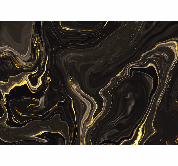 Black and Gold Marble Bathroom Mural - TenStickers