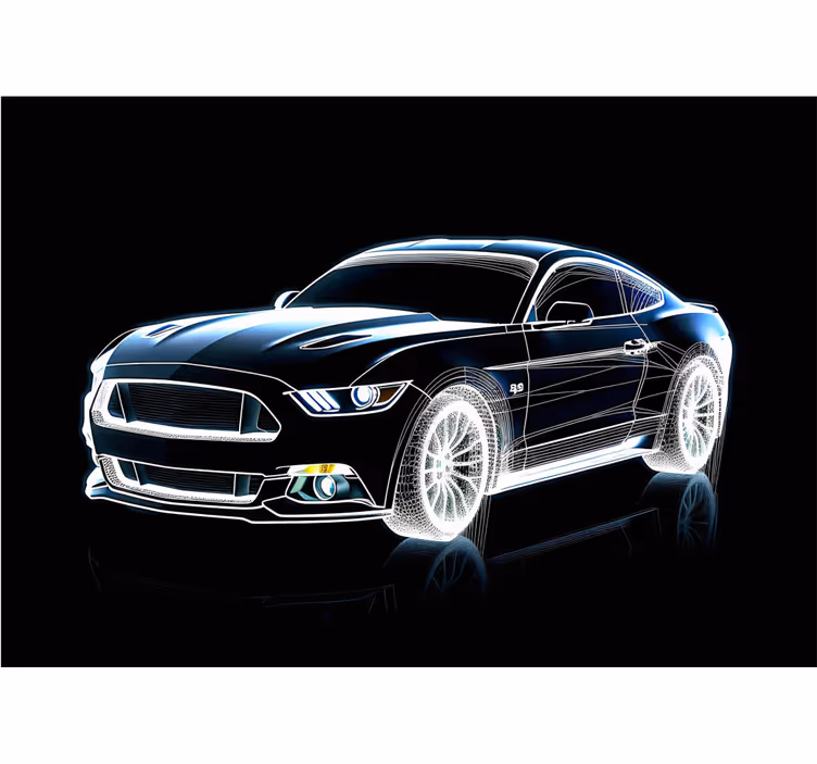 Hologram sports car teen wall mural - TenStickers