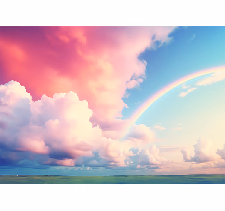 Cloudy sky with rainbow Kids wall mural - TenStickers