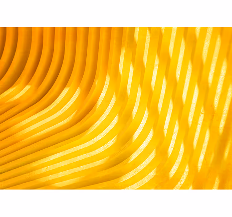3D Waves Yellow Wall Mural - TenStickers