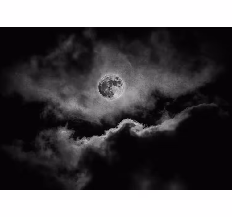 Moon and Clouds Wall Mural - TenStickers