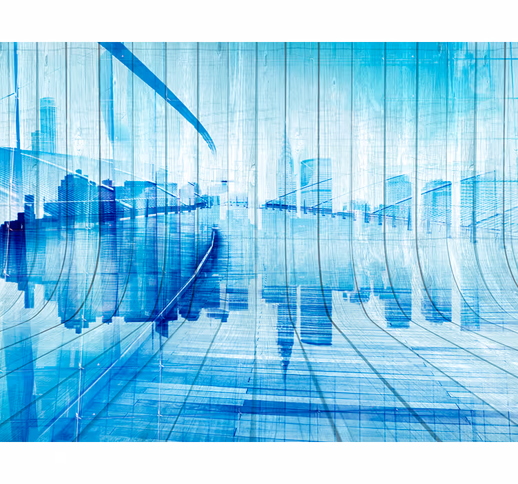 Urban Sketch Panorama city wall mural - TenStickers