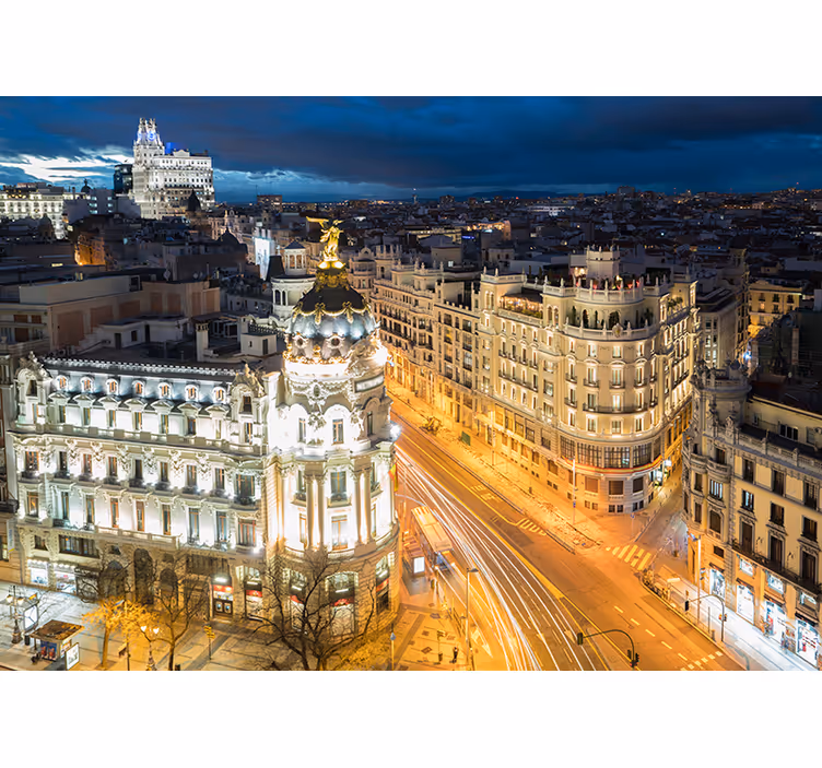 Madrid wall mural madrid night view - TenStickers