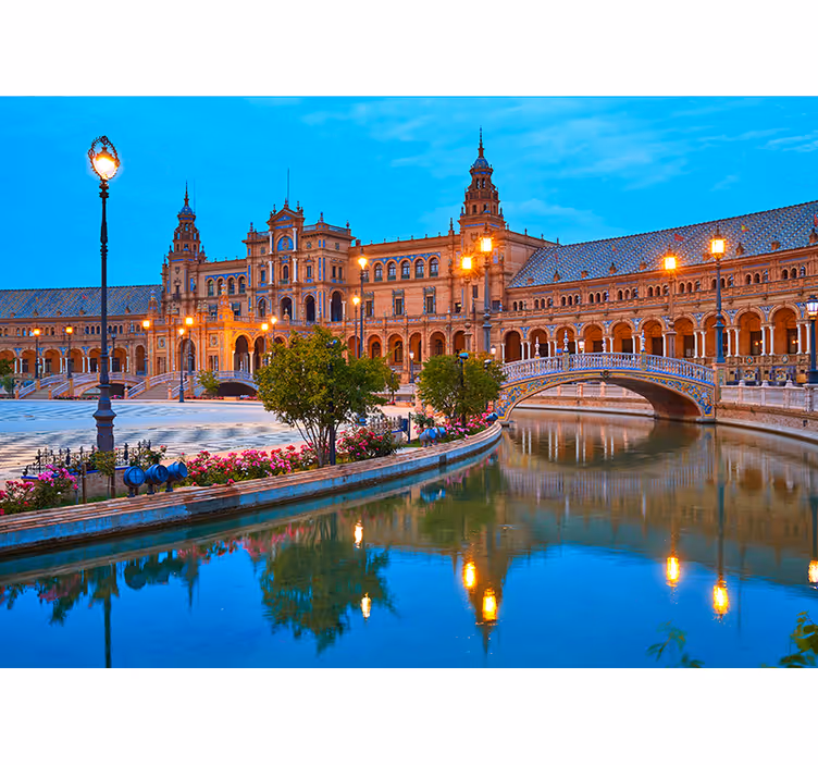 Spanish Plaza Night wall mural - TenStickers