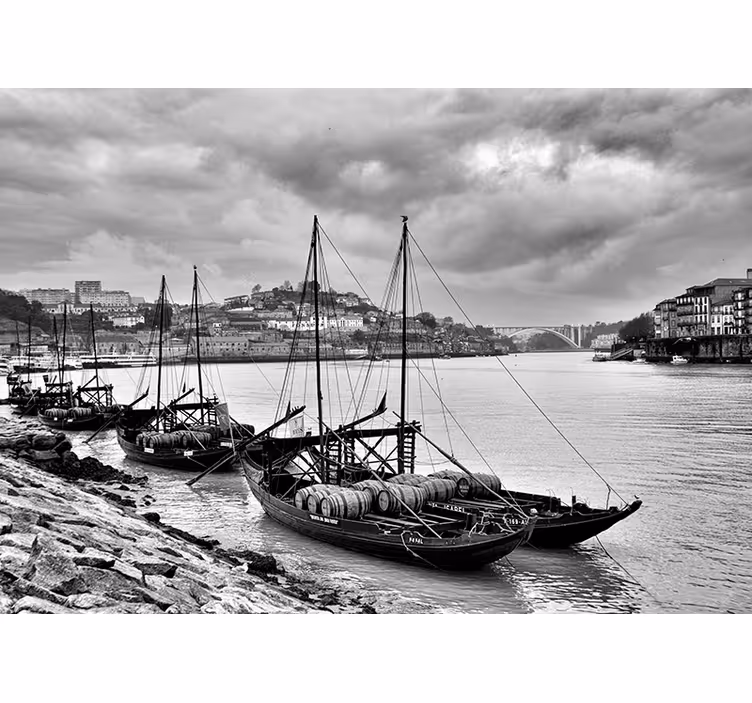 Oporto Gray Scales wall mural - TenStickers