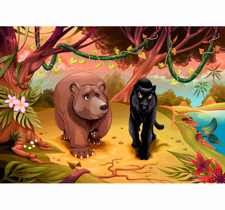 Enchanted Wildlife kids wall mural - TenStickers